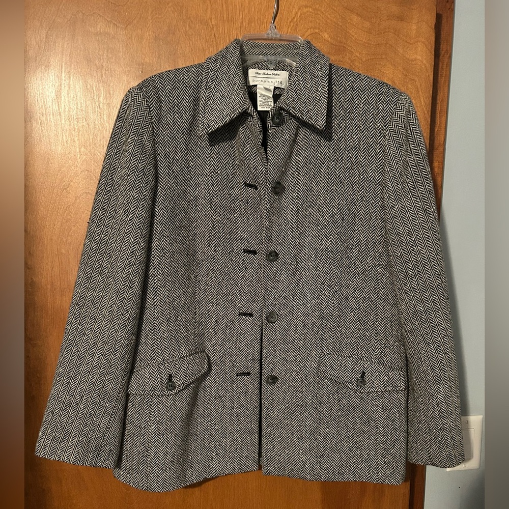 Pursuits LTD wool jacket herringbone size 10